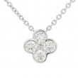 18k White Gold Clover Shape Diamond Pendant
