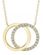 14k Yellow Gold Circle Knot Diamond Pendant