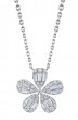 14k White Gold & Diamond Baguette Flower Pendant