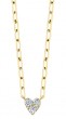 14k Yellow Gold & Diamond Heart Paperclip Pendant