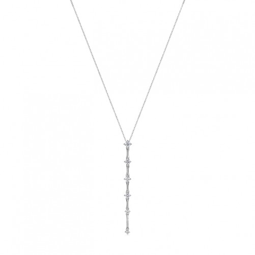 18k White Gold Cadence Diamond Drop Pendant