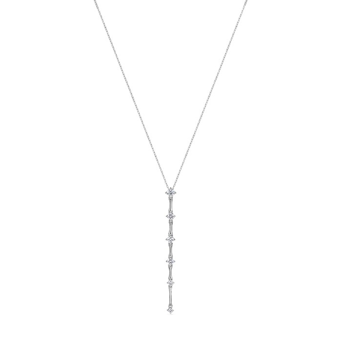 18k White Gold Cadence Diamond Drop Pendant