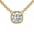 Rahaminov 18k Yellow Gold 4.01 Carat Cushion Cut Diamond Pendant