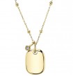 14k Yellow Gold & Bezel Set Diamond Dog Tag Necklace