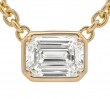 Rahaminov 18k Yellow Gold 5.01 Carat Emerald Cut Diamond Pendant