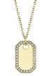 14k Yellow Gold & Diamond Dog Tag Necklace