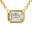 Rahaminov 18k Yellow Gold Illusion Bezel Set 5.06 Carat Diamond Pendant