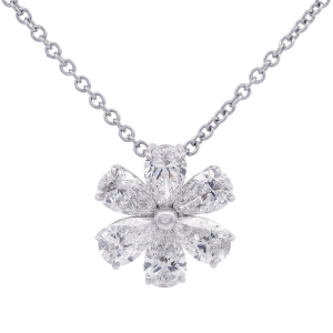 Rahaminov 18k White Gold & Diamond Flower Pendant