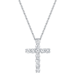 14k White Gold & Diamond Cross Pendant