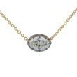 Kwiat 18k Yellow Gold & Antique Silver Marquise Diamond Pendant Necklace
