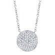 14k White Gold & Pave Diamond Circle Pendant