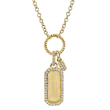 14k Yellow Gold & Diamond Dog Tag Pendant