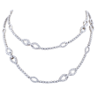 18k White Gold & Diamond Necklace with Diamond Stations