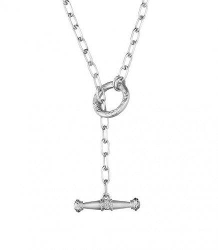 Penny Preville 18k White Gold Toggle Flat Link Necklace