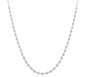 18k White Gold Diamond Station Necklace