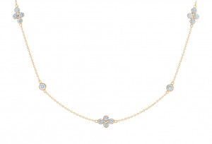 Kwiat 18k Yellow Gold "Diamond Strings" Quads Necklace