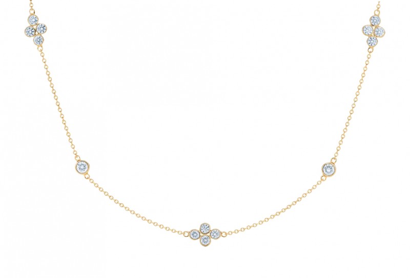Kwiat 18k Yellow Gold "Diamond Strings" Quads Necklace