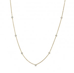 18k Yellow Gold Cascade Diamond Necklace
