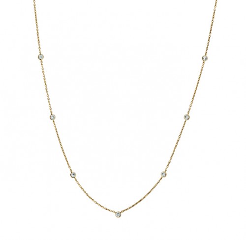 18k Yellow Gold Cascade Diamond Necklace
