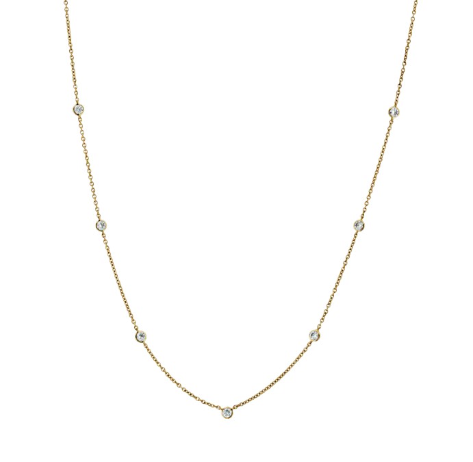 18k Yellow Gold Cascade Diamond Necklace