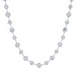 18k White Gold Bezel Set Diamond Bar Necklace
