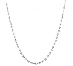 18k White Gold Serena Diamond Station Necklace