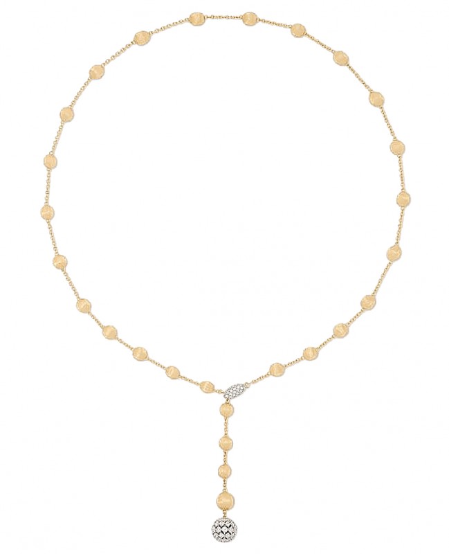 Marco Bicego 18k Yellow Gold & Diamond Africa Alta Collection Lariat Necklace