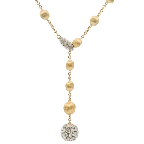 Marco Bicego 18k Yellow Gold & Diamond Africa Alta Collection Lariat Necklace