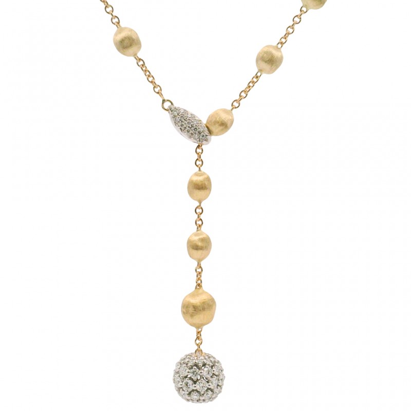 Marco Bicego 18k Yellow Gold & Diamond Africa Alta Collection Lariat Necklace