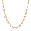 Kwiat 18k Yellow Gold "Starry Night" Offset Bezel Set Pear Shape Diamond Bar Tennis Necklace