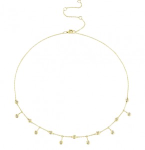 14k Yellow Gold & Diamond Shaker Necklace