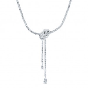 Kwiat Platinum "Entwine" Diamond Drop Necklace