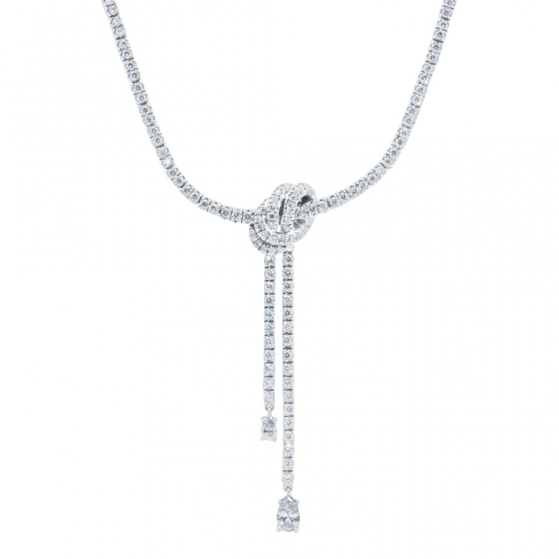 Kwiat Platinum "Entwine" Diamond Drop Necklace