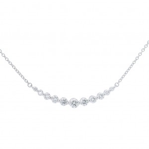 18k White Gold & Diamond Smiley Necklace