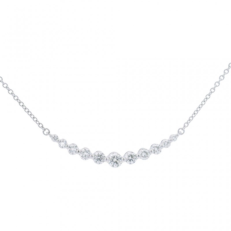18k White Gold & Diamond Smiley Necklace