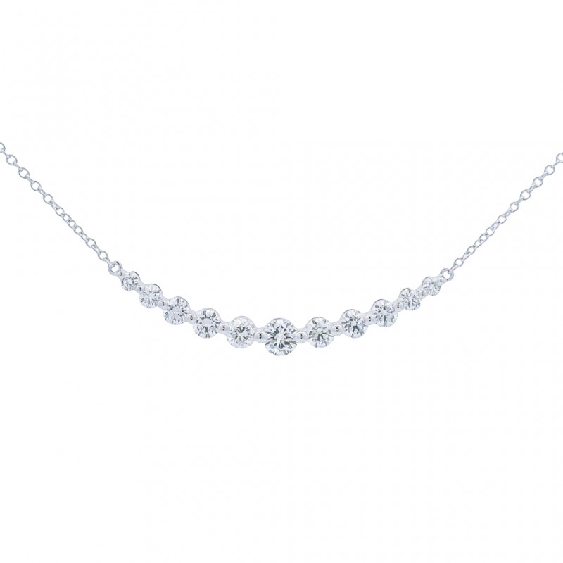 18k White Gold & Diamond Smiley Necklace
