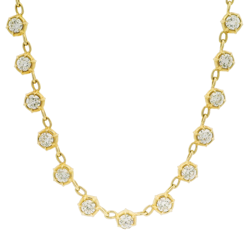 Rahaminov 18k Yellow Gold  & Diamond "Elizabeth" Necklace