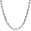 Rahaminov 18k White Gold Thin Bezel Set Diamond Necklace