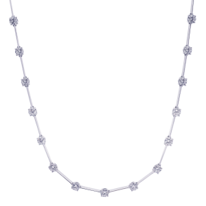 Rahaminov 18k White Gold & Diamond Bar Necklace
