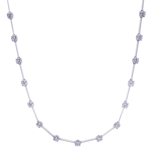 Rahaminov 18k White Gold & Diamond Bar Necklace