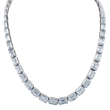 18k White Gold & Emerald Cut Diamond Tennis Necklace