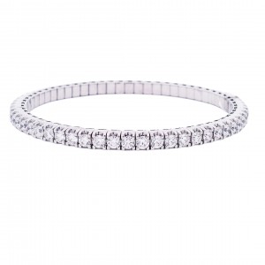 5.00ctw White Gold Stretch Diamond Bracelet