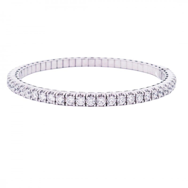 5.00ctw White Gold Stretch Diamond Bracelet