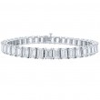 Platinum 21.86 Carat Emerald Cut Diamond Bracelet