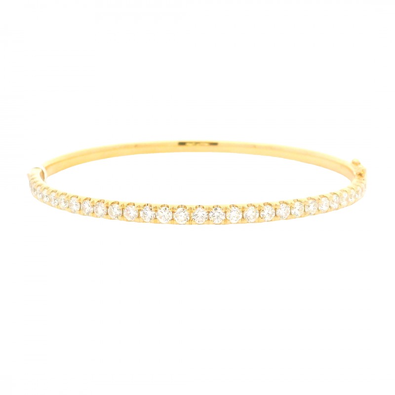 18k Yellow Gold Diamond Bangle Bracelet