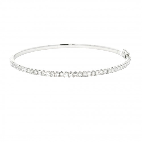 18k White Gold Diamond Bangle Bracelet