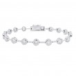 18k White Gold Bezel Set Diamond Bar Bracelet