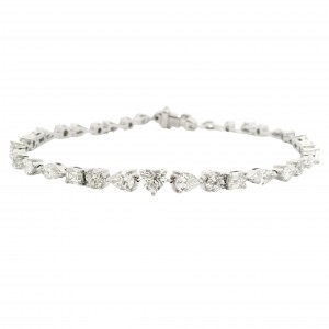 18k White Gold Mixed Shape Diamond Bracelet