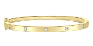 14k Yellow Gold & Diamond Bangle Bracelet