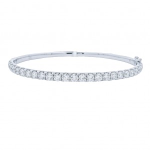 18k White Gold 3.00 Carat Diamond Bangle Bracelet
